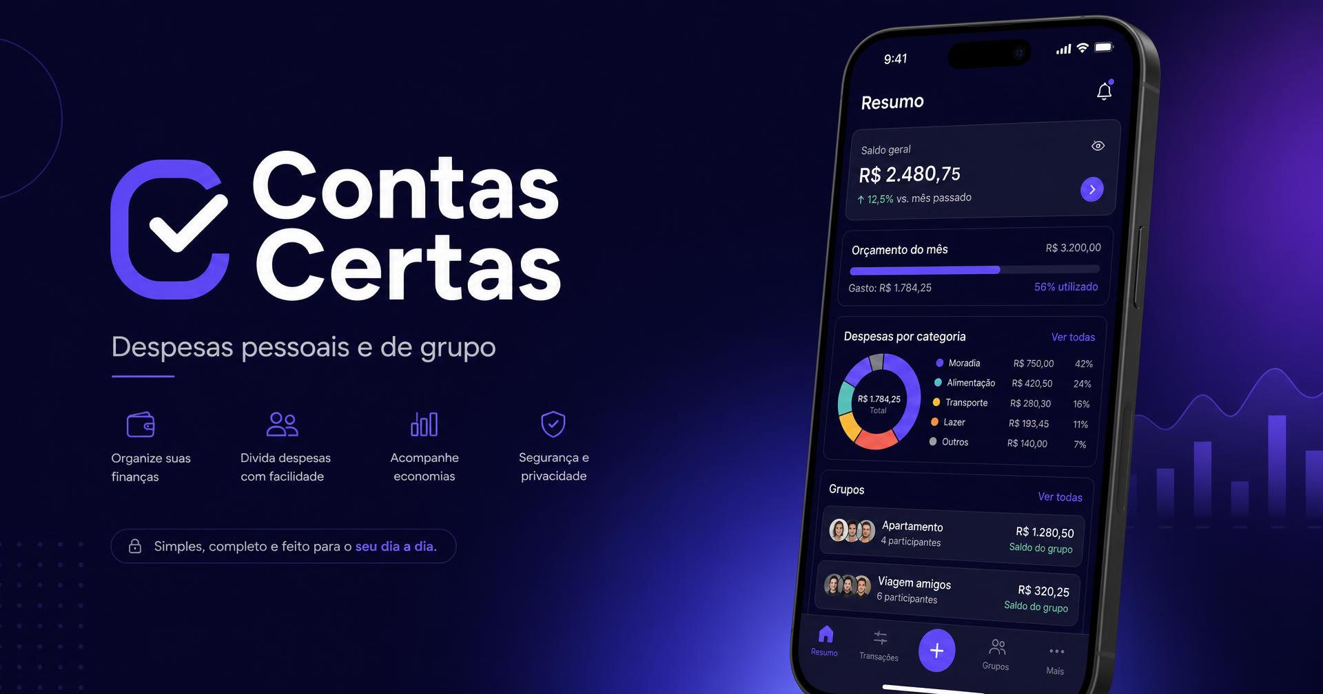 Split Craft — despesas pessoais e de grupo